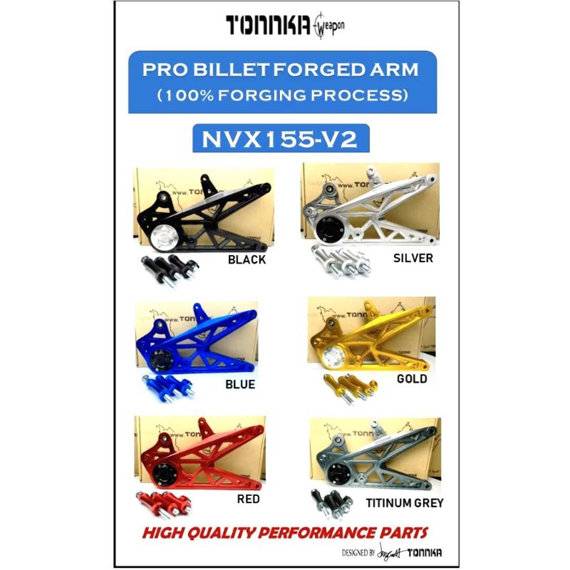 TONNKA WEAPON ARM LARRY SWING ARM AEROX NEW (V2) 100% FORGED PRO BILLET AEROX NVX155 AEROX155
