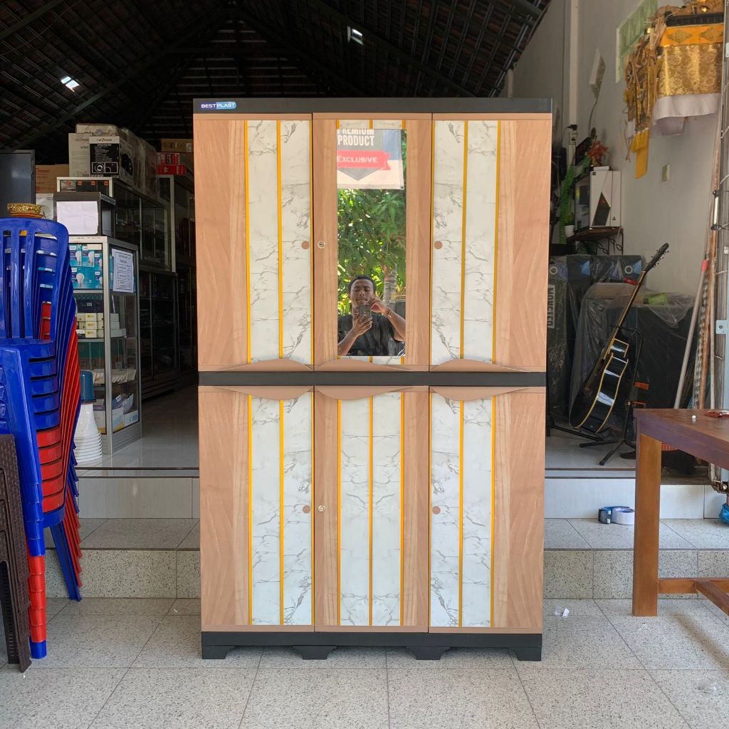 Lemari Plastik Bestplast 3 Pintu Rak/Gantung