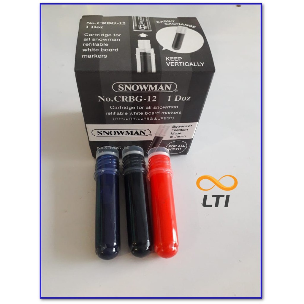 

Snowman Cartridge Refill Ink CRBG - Tinta isi ulang spidol white board Refillable - MURMER