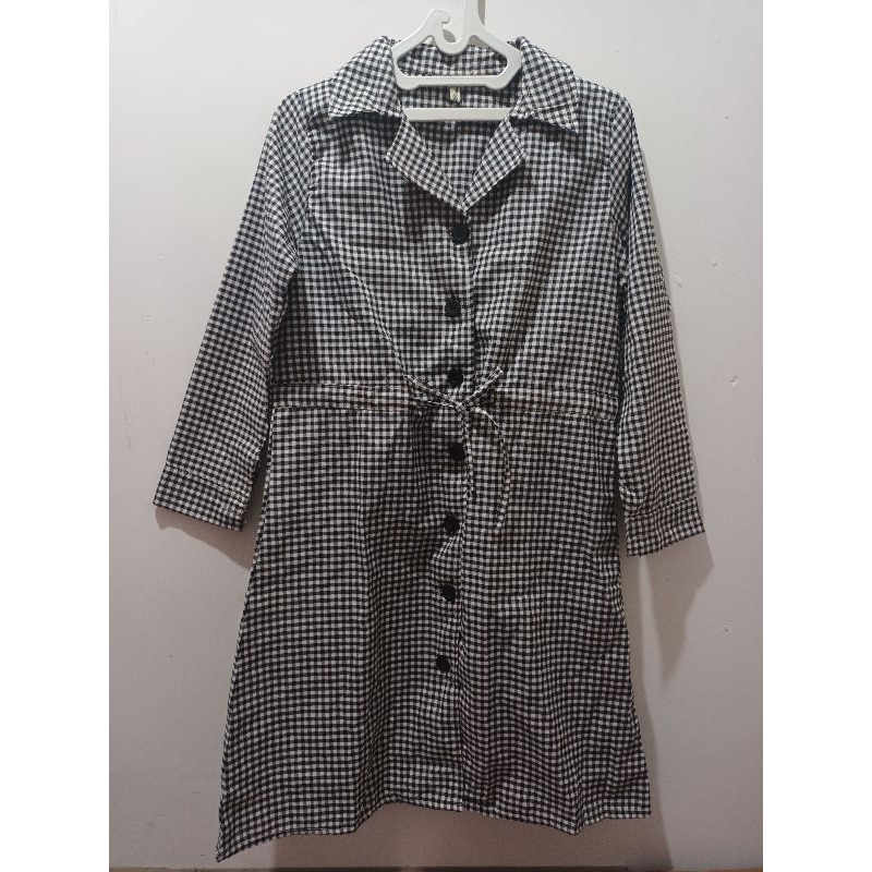 dress kotak-kotak preloved