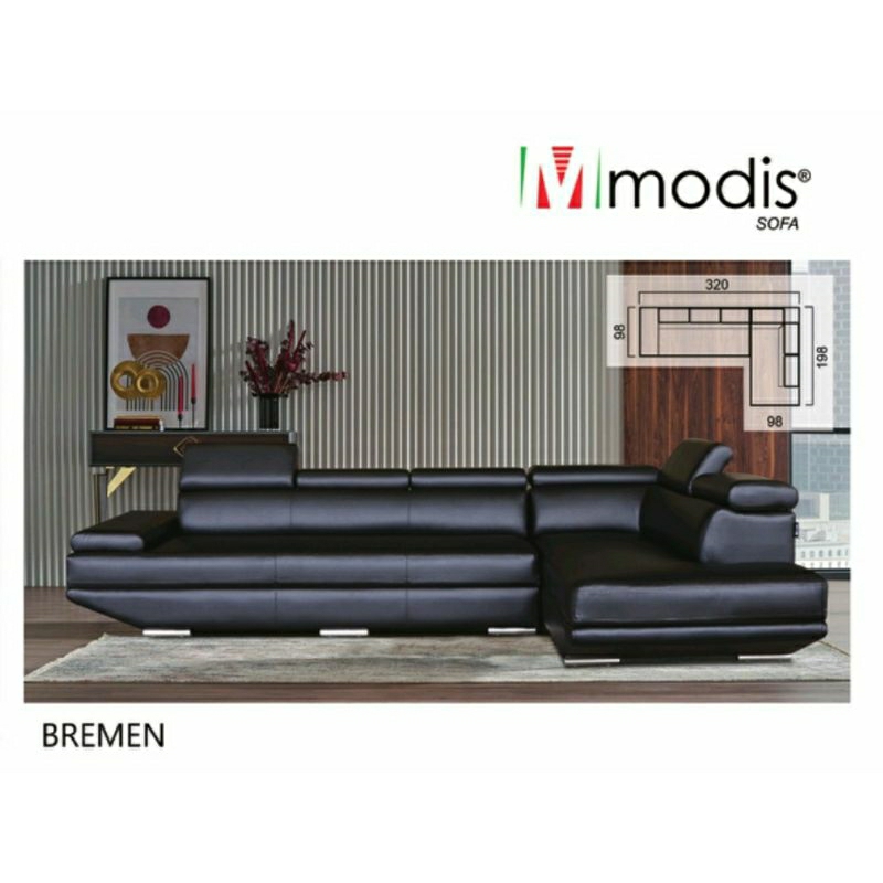 MODIS Sofa L Type Bremen Sudut Minimalis Kepala Hidrolik