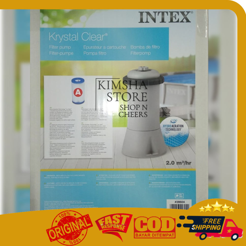 Intex Krystal Clear Filter Pump Pompa Cartridge Filter Kolam Renang
