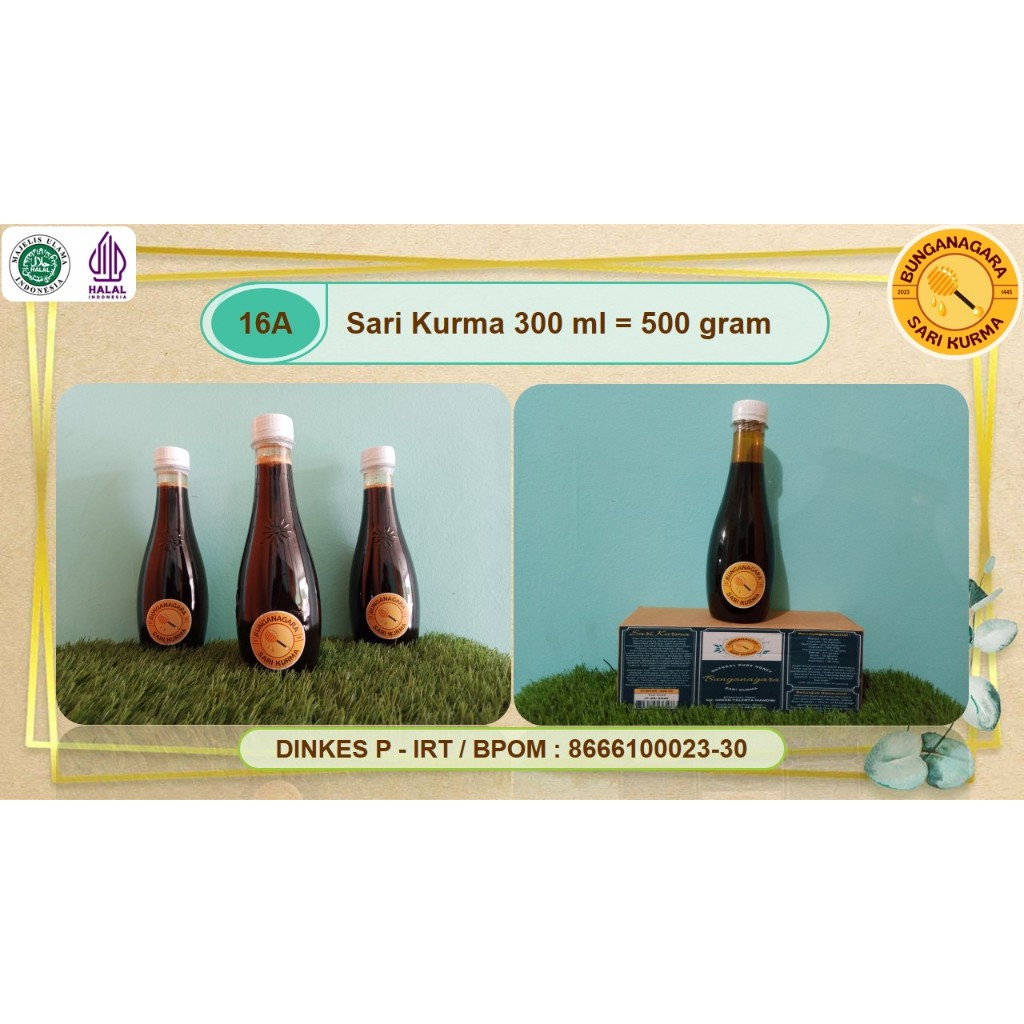 

SARI KURMA ASLI TIMUR TENGAH 0,5 KG | 300 ML 500 GRAM BUNGANAGARA PURE HONEY