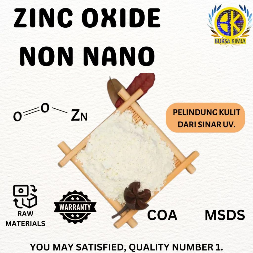 USP Grade Zinc Oxide Non Nano 50gr / Ingredient Sunscreen / Bahan Pembuatan Tabir Surya / Zinc Oxide