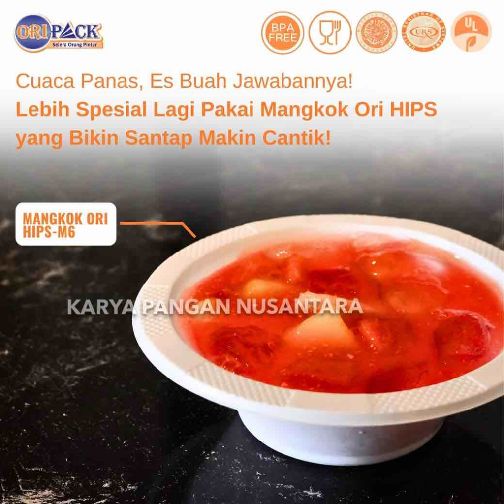 MANGKOK PLASTIK M6 MANGKOK MAKAN PLASTIK HIPS MANGKOK M6 FOODGRADE PCS