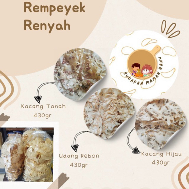 

PRE-ORDER | Rempeyek Renyah Kacang & Udang Rebon 430gram