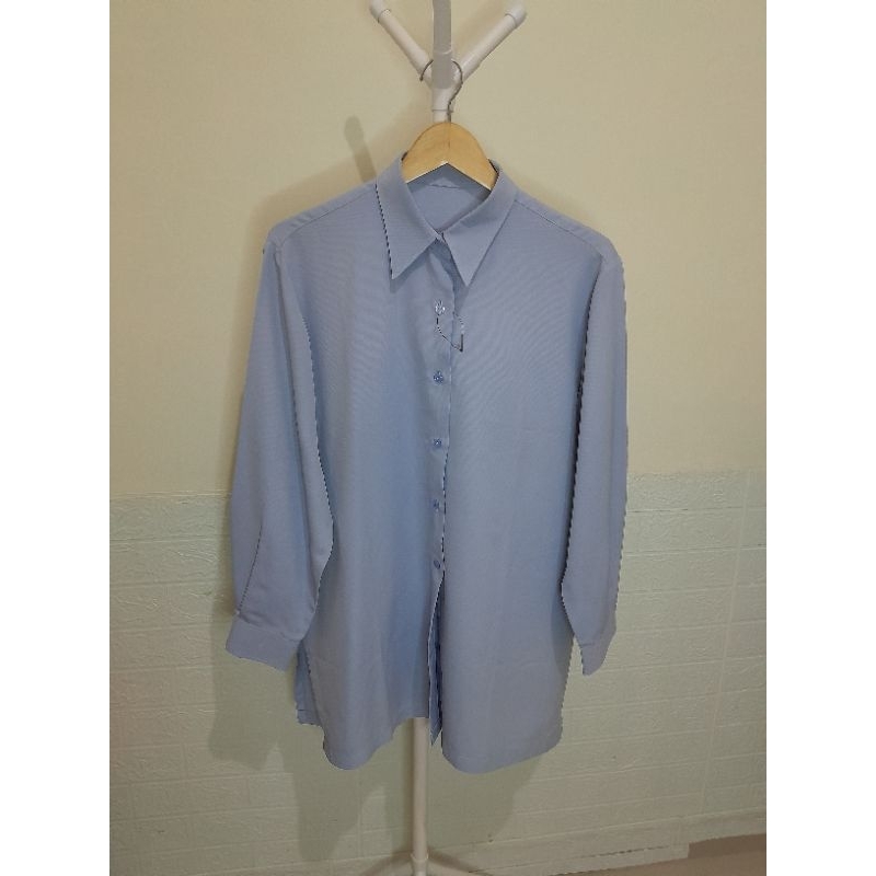 (PRELOVED KOLPRI) KEMEJA TUNIK BABY BLUE PREMIUM