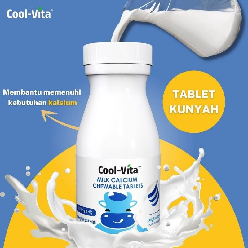 Cool Vita Milk Calcium Chewable - Cool vita Peninggi Badan 30 Tablet Kunyah