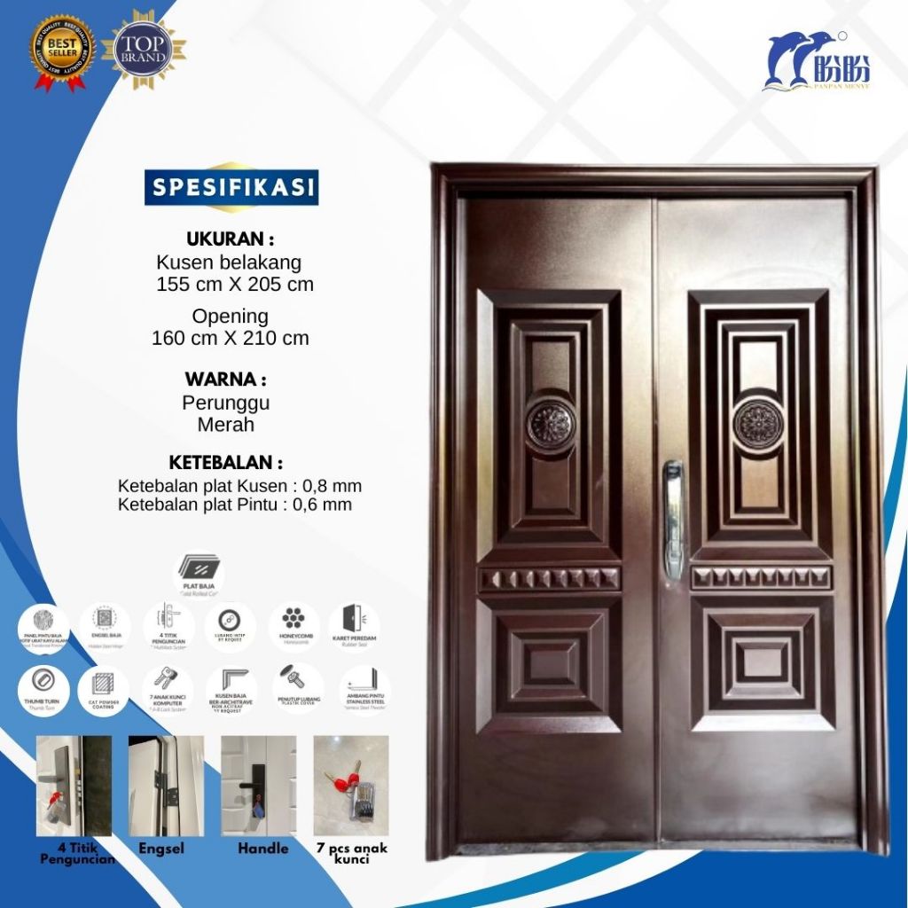 PINTU BAJA PANPAN/PINTU DOUBLE/PINTU UTAMA/PINTU RUMAH