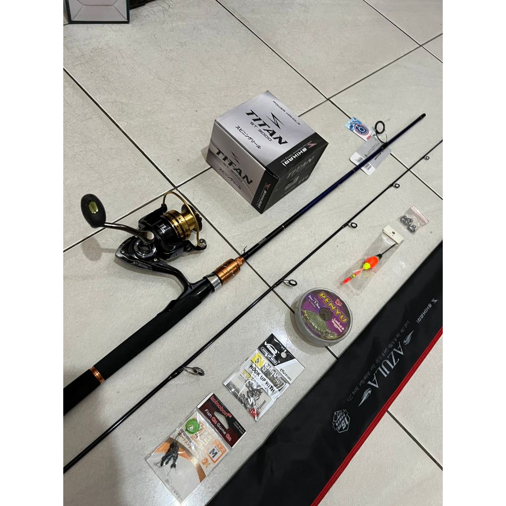 JORAN SET SB2 SHIKARI CARBON SOLID 180CM + REEL POWER HANDLE 3000 MERK SHIKARI, SPECIAL : GALATAMA