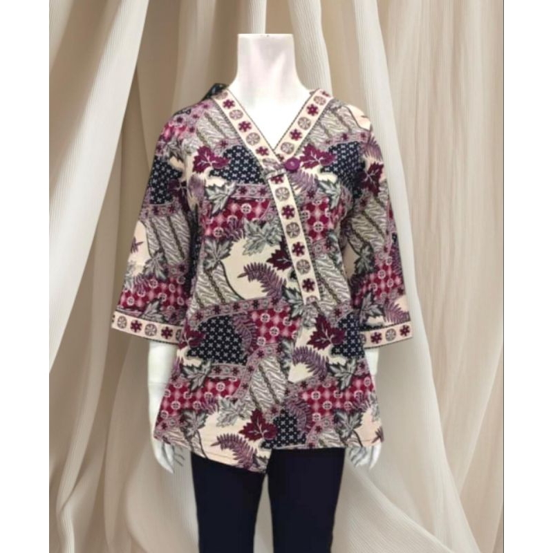 Terbaru Blouse Batik Jumbo Wanita-Pakaian Batik Jumbo Wanita-Atasan Batik Jumbo Wanita