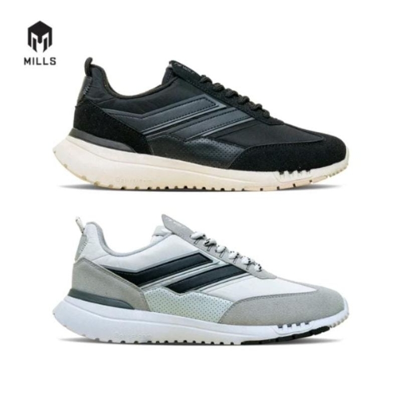Mills –REVOLT RAZE ADV- BLACK WHITE- Sepatu lari /Running /Trail Run / Basket /BTS Futsal Football C