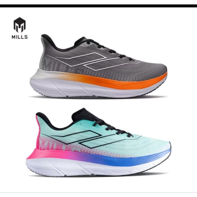 Mills –Enermax stream - dk grey, turquoise pink- Sepatu lari /Running /Trail Run / Basket /BTS Futsa