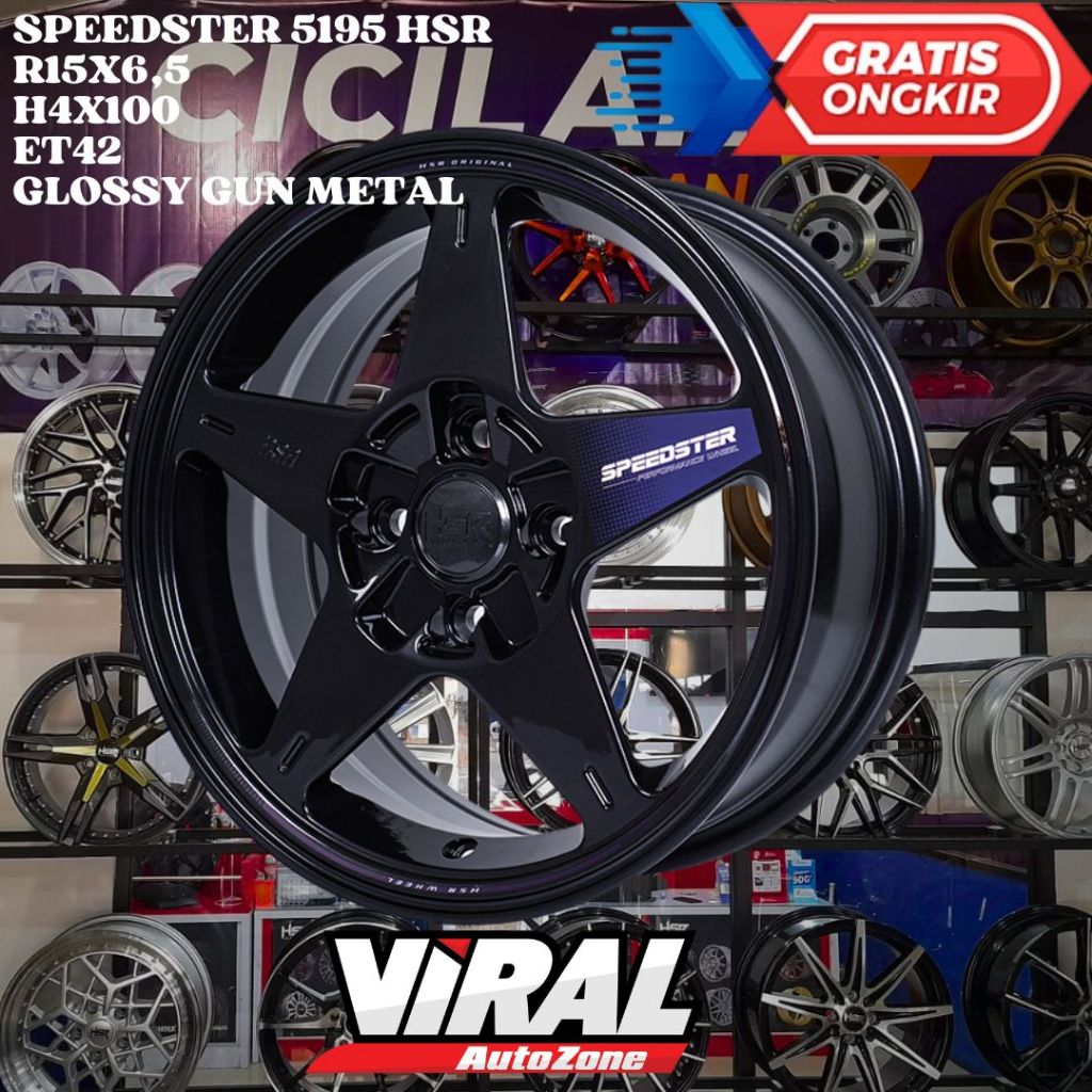 Velg Mobil Ring 15 HSR SPEEDSTER R15 UNTUK CALYA SIGRA FIESTA MOBILIO