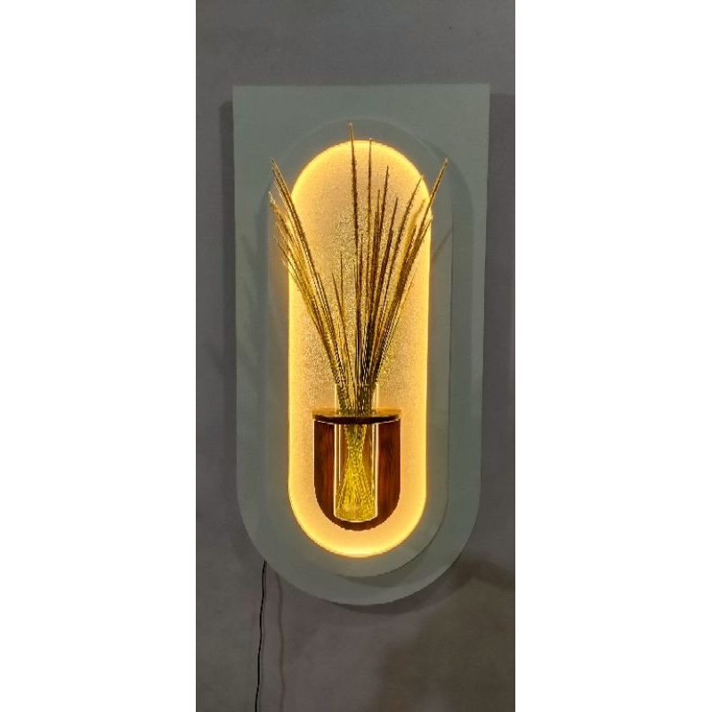 Hiasan Dinding vas bunga lampu