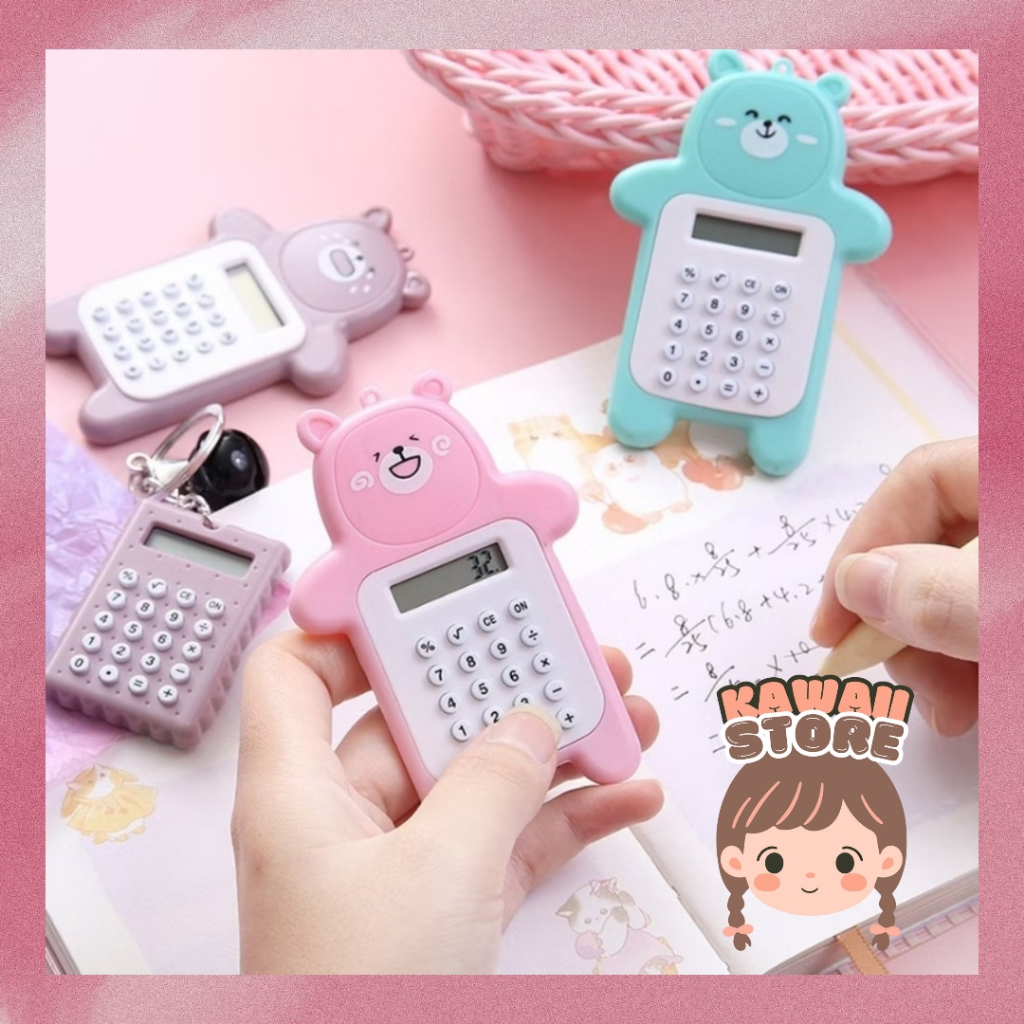 

✨KW11✨ Calculator Mini Portable motif Bear/Kalkulator mini motif beruang/ kalkulator unik untuk anak