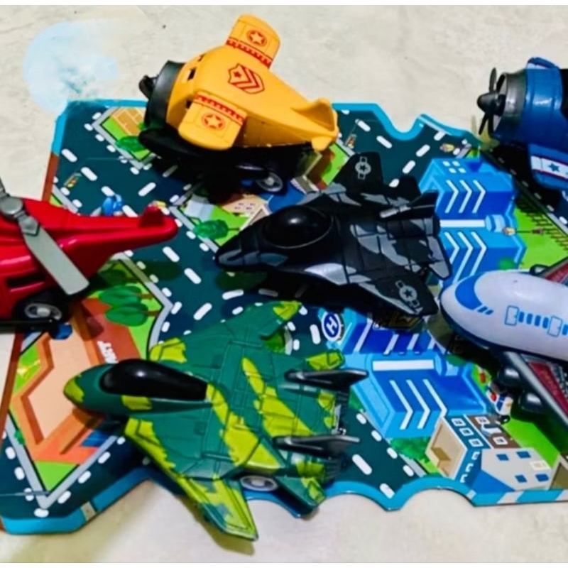 mainan pesawat tempur diecast model series 1 isi 6pcs pesawat aircraft pullback helikopter ,pesawat 