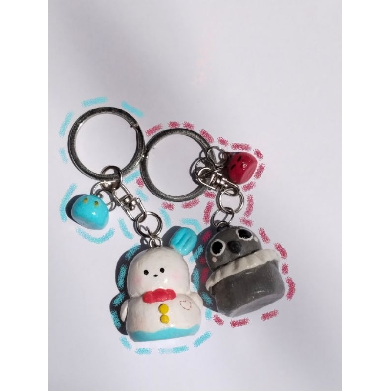 LOVE AND DEEPSPACE CLAY KEYCHAIN ZAYNE AND SYLUS