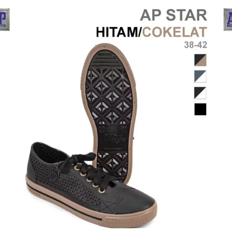 AP Boots AP star sepatu pantofel karet Hitam coklat