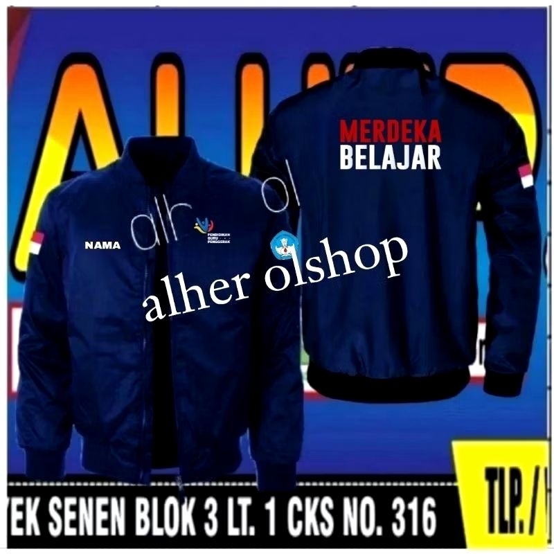 Jaket bordir merdeka belajar jaket merdeka belajar jaket bomber merdeka belajar jaket kerja merdeka 