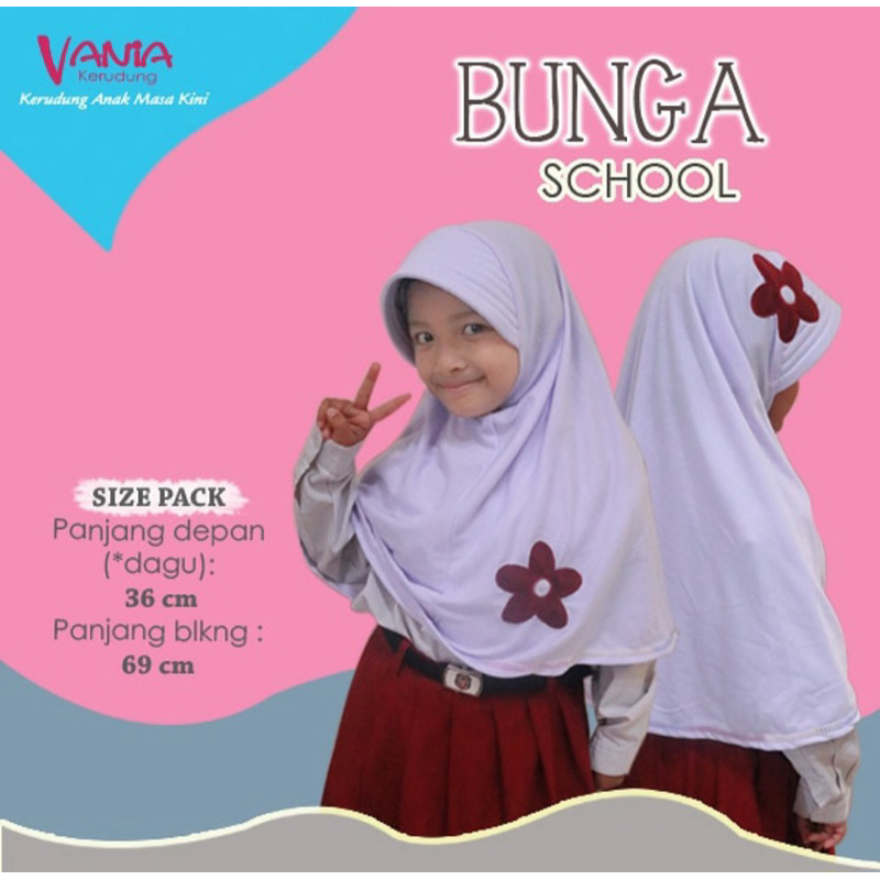 HIJAB SEKOLAH ANAK TK PAUD SD | hijab instan | hijab motif bunga | vania hijab
