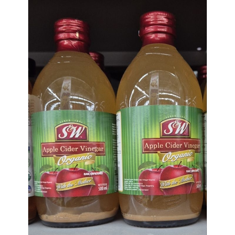 S&W Apple Cider Vinegar Organic Cuka Apel Organic 500ml - HK