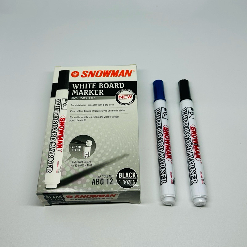 

Spidol Hitam Whiteboard Snowman ABG 12