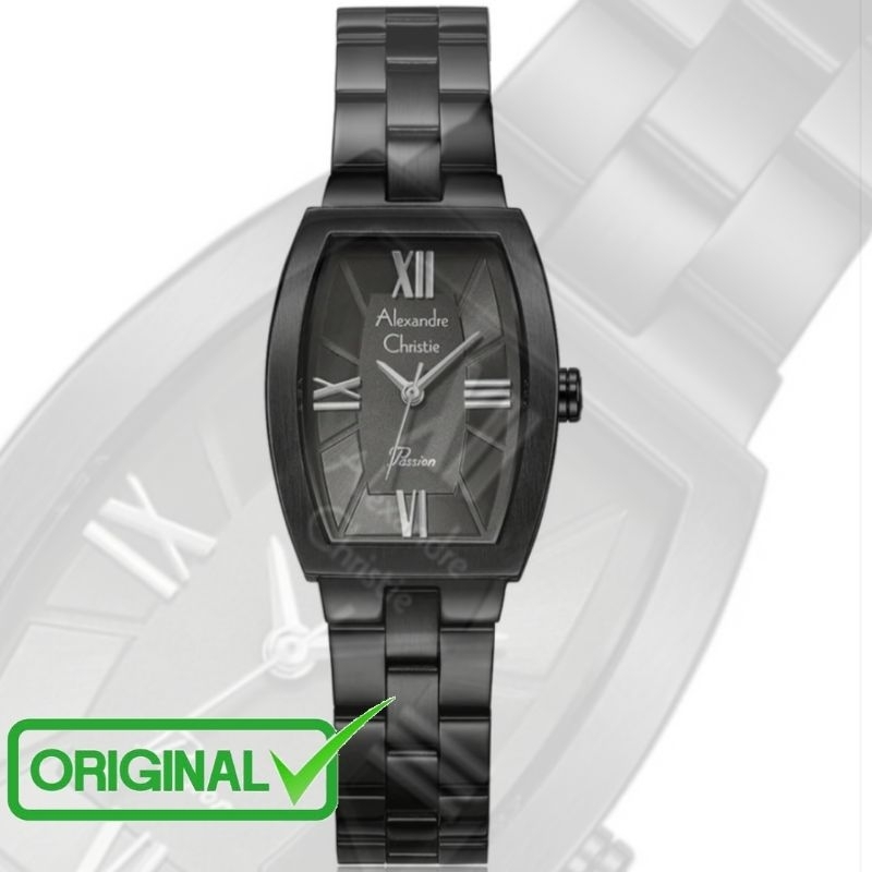 Alexandre Christie Persegi Oval Jam Tangan Wanita Warna Hitam