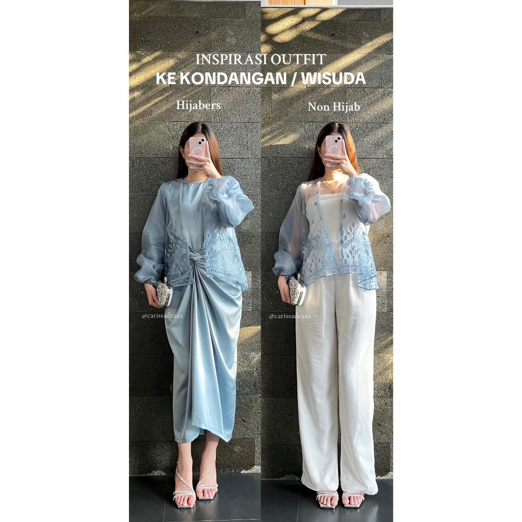 FREE ONGKIR LILY OUTER CROP BRUKAT ORGANZA / OUTER PENDEK BROKAT SAPTO / BAJU KONDANGAN WANITA,