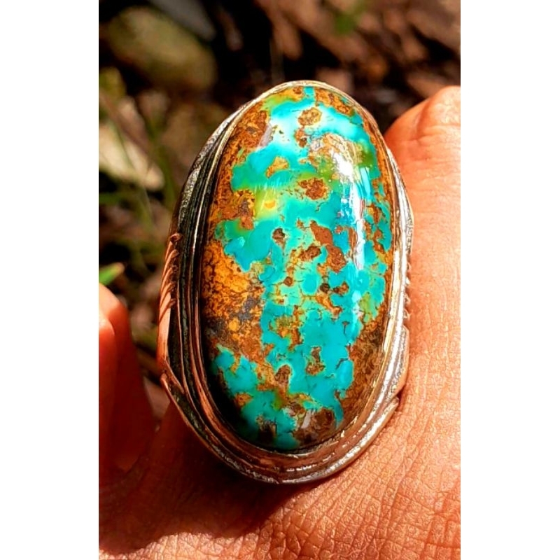 Pirus Persia gradasi royal blue urat emas size jumbo