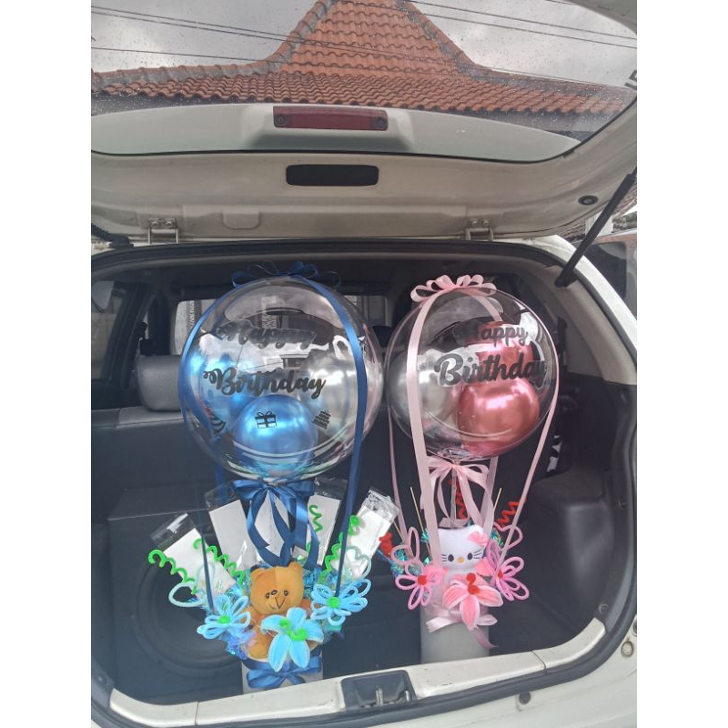 bucket balon boneka +bulu mercy&tempat uang