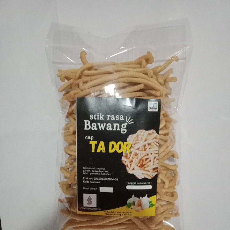 

stik rasa bawang cap "TA DOR" | stik bawang | jajan stik | jajanan sehat | makanan ringan tanpa pengawet | Halal
