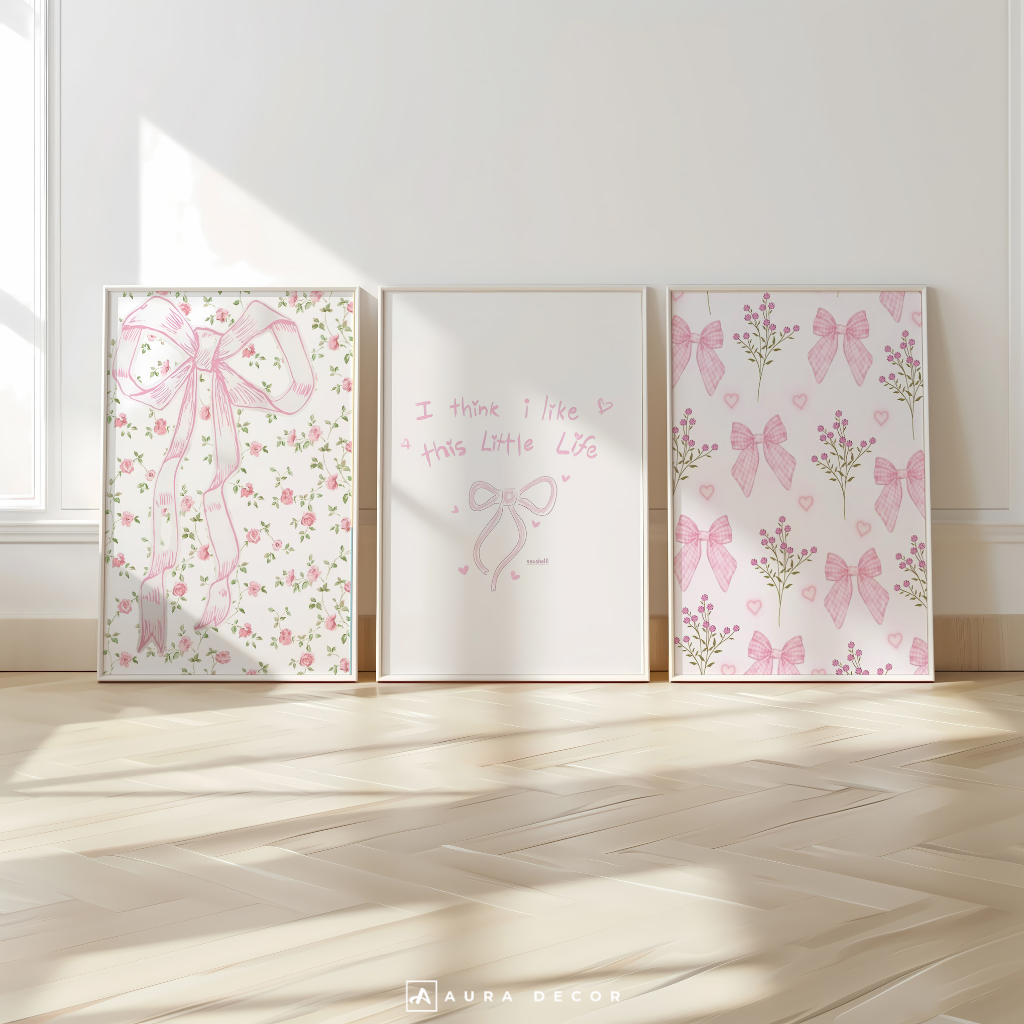 Hiasan Dinding Aesthetic Pink Pastel | Hiasan Dinding Dekorasi Kamar Cewek Lucu Kawaii | Hiasan Dind