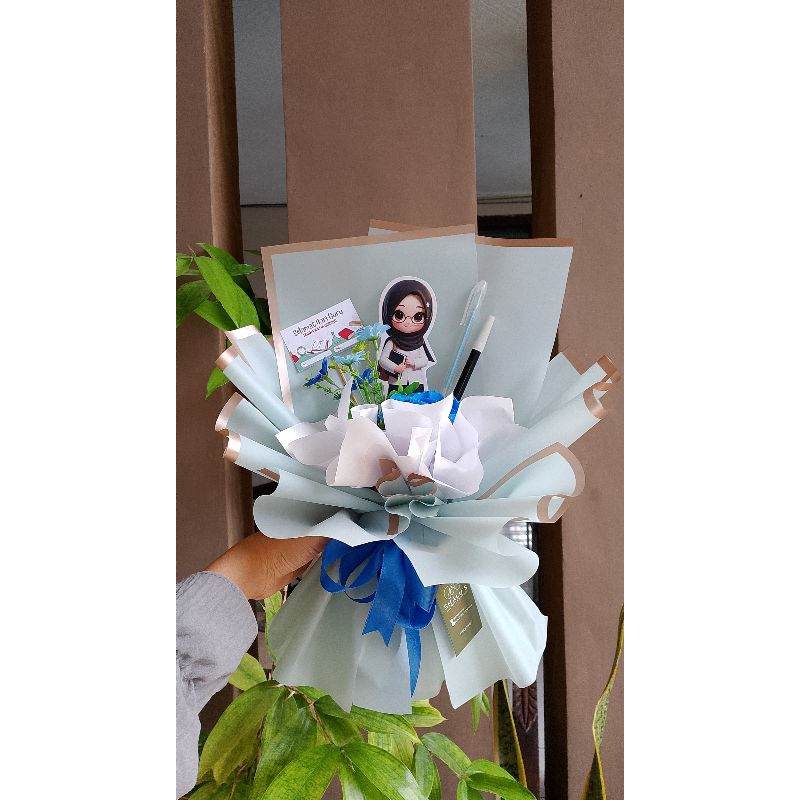 

buket bouquet hari guru topper guru (free kardus packing)