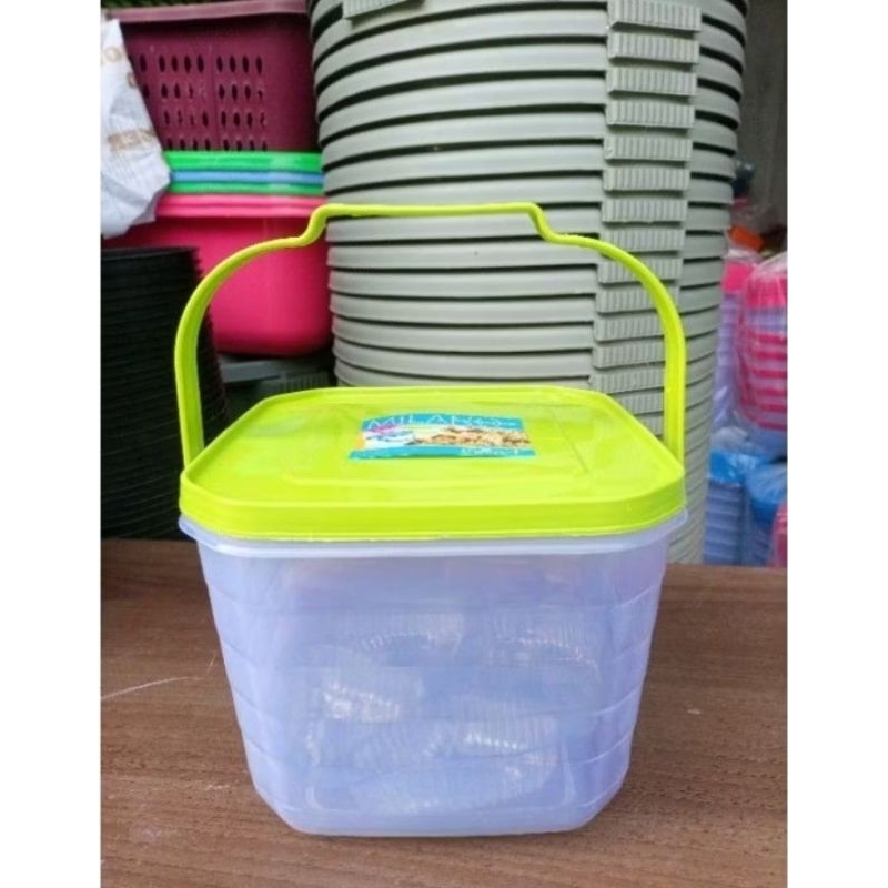 (3pcs) TOPLES 5 LITER TOPLES SEGI GAGANG / TOPLES PLASTIK KOTAK MAKAN SNACK