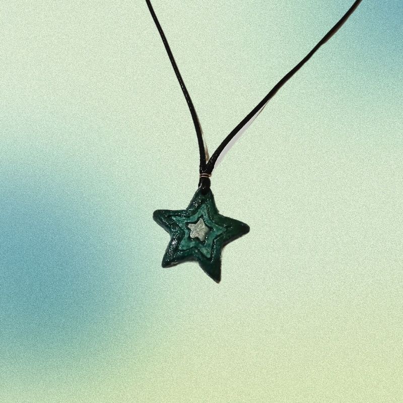 ASTERIA GREEN | KALUNG CLAY Y2K | KALUNG TALI AESTHETIC VINTAGE | NECKLACE RETRO