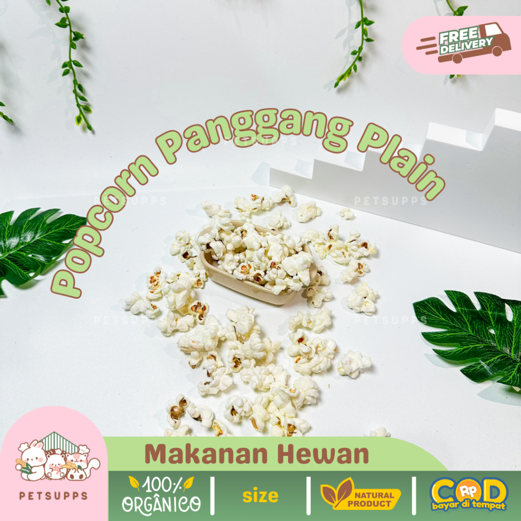 Petsupps snack hamster | plain popcorn | original brondong jagung tanpa perasa | sangrai