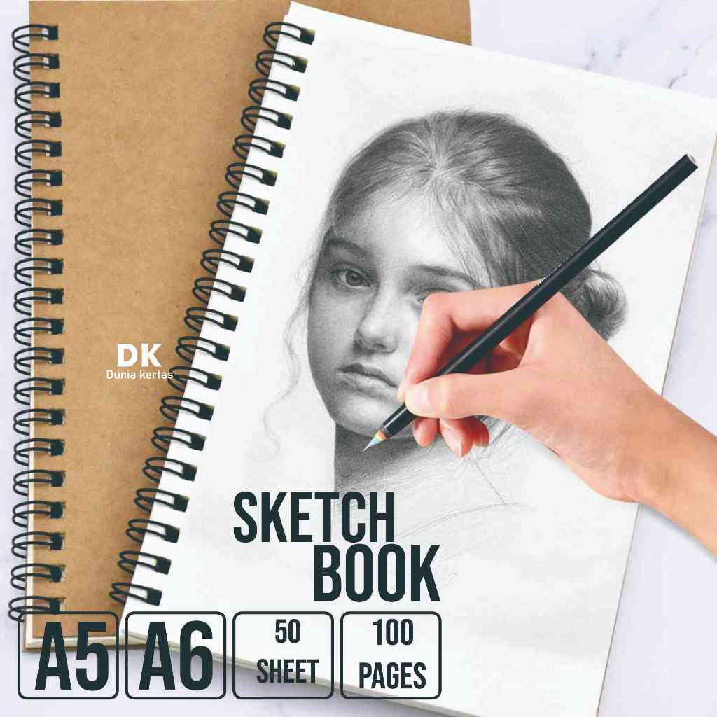 

Sketchbook isi 100 halaman Sketch book isi 3 Warna Ukuran A5,A6, A4 100 lembar Buku Sketsa Cover vintage