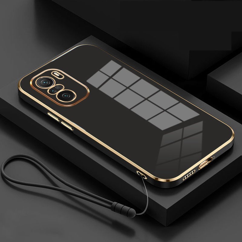Case Redmi Note 10 10s 10 Pro Poco M5s Soft Case Plating Free Tali Lanyard Gantungan Hp
