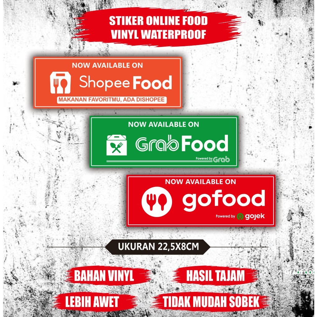 

Stiker vinyl online food - stiker online food murah