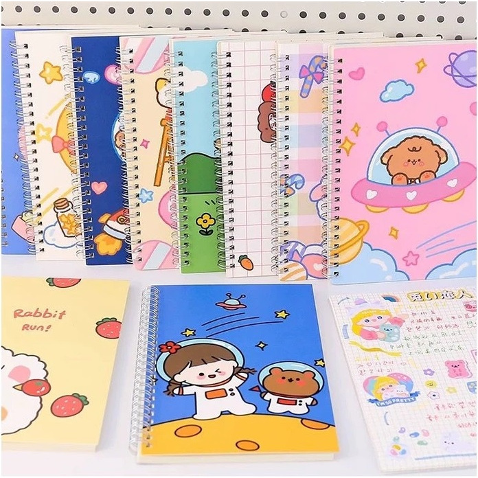 

Buku Diary Notebook A5 Motif Kartun Gaya Retro A5 Isi 60 Lembar Buku Catatan Buku Tulis Garis A5 Spiral Buku diary Lucu Buku Agenda