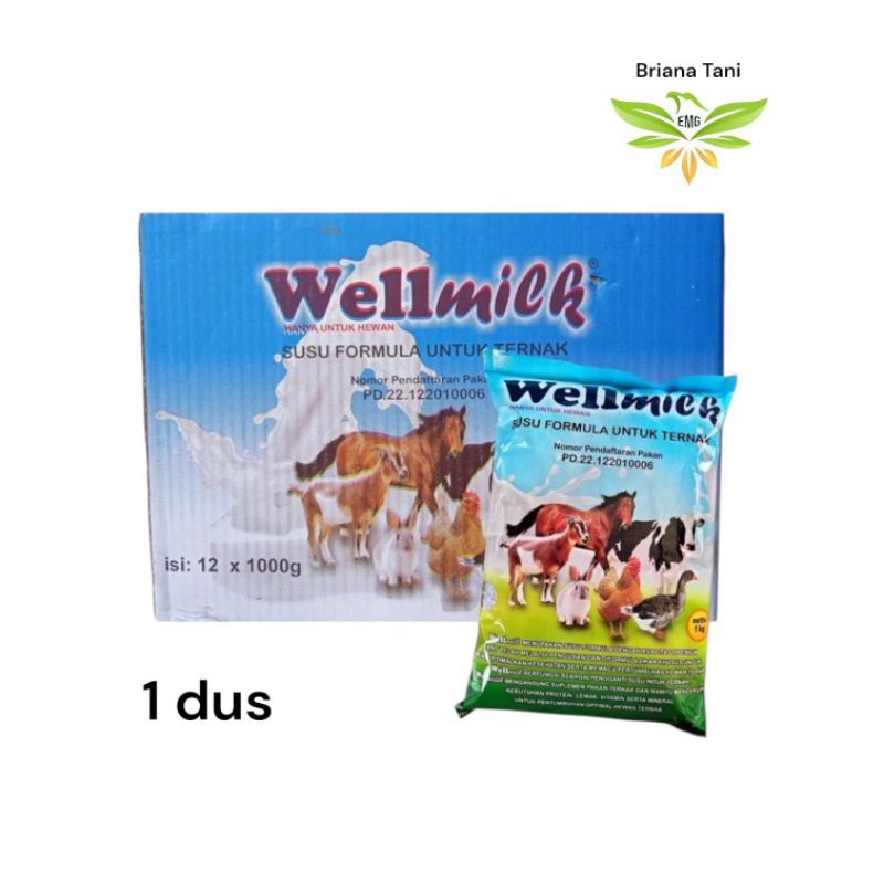 ￼1 DUS WELLMILK Susu Formula Hewan Premium Untuk anak Hewan penganti INDUK, PROFAT MAXINOS