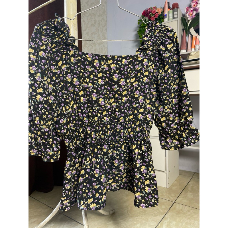 Blouse Floral | Blouse Crop | Korean Blouse | Prelove