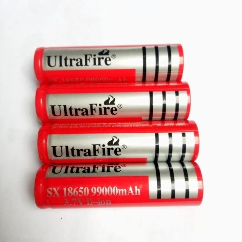 BATERAI CAS 18650 ULTRAFIRE 99000MAH 3 7 V BATRAI SENTER SWAT dll