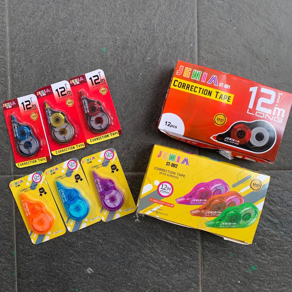 

TIPE-X Kertas Correction Tape Jenia CT-001 & CT-002 12 Meter ( Pak ) [ Original ]