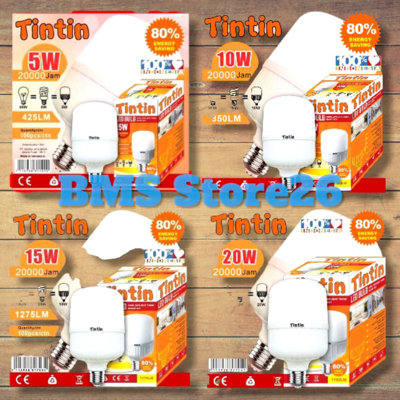 Lampu Tintin - Lampu LED Tintin - 10 Watt, 15 Watt, 20 Watt - 1 Pcs