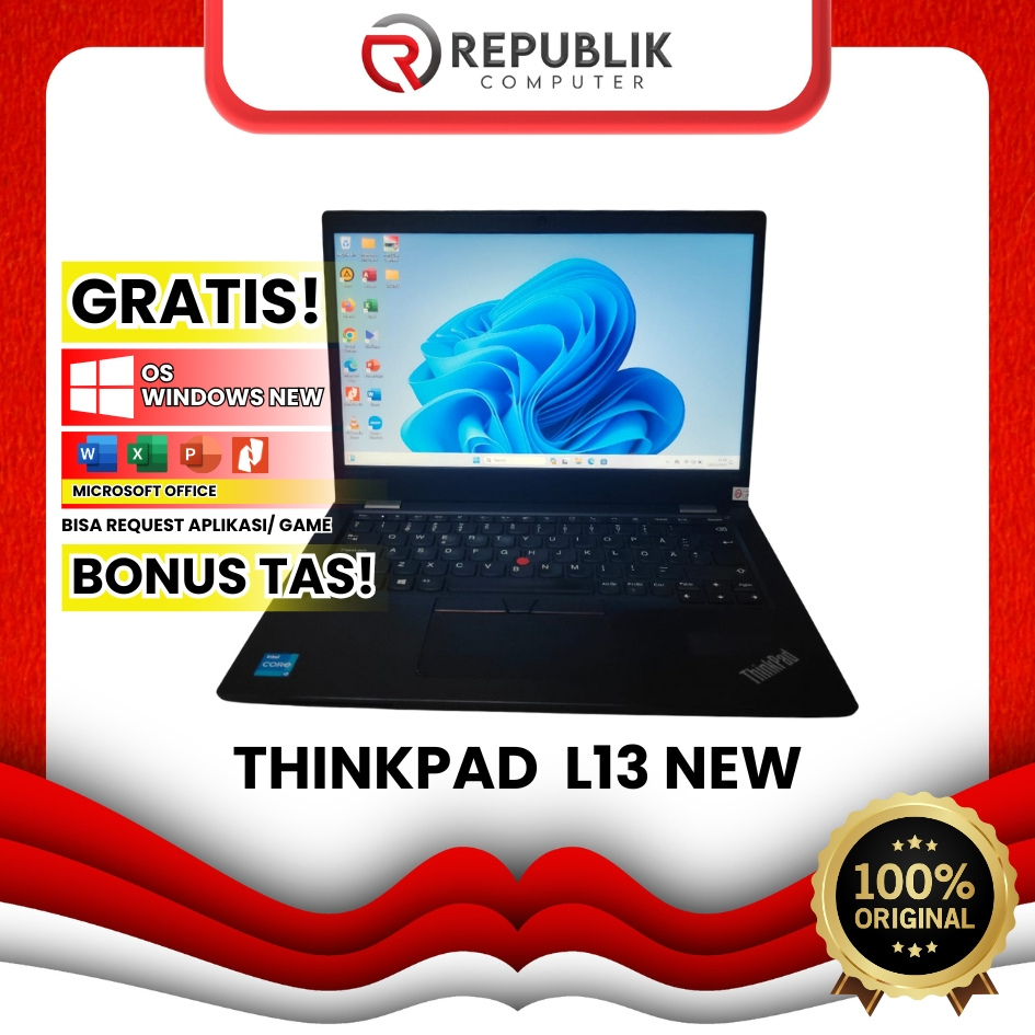 LAPTOP MURAH LENOVO THINKPAD E13 RAM BESAR CORE I3 NEW GARANSI