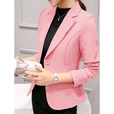 Jas Wanita - Jas Kantor Wanita - Blazer Wanita - Jas Blazer Wanita Kancing Satu Formal Kantoran