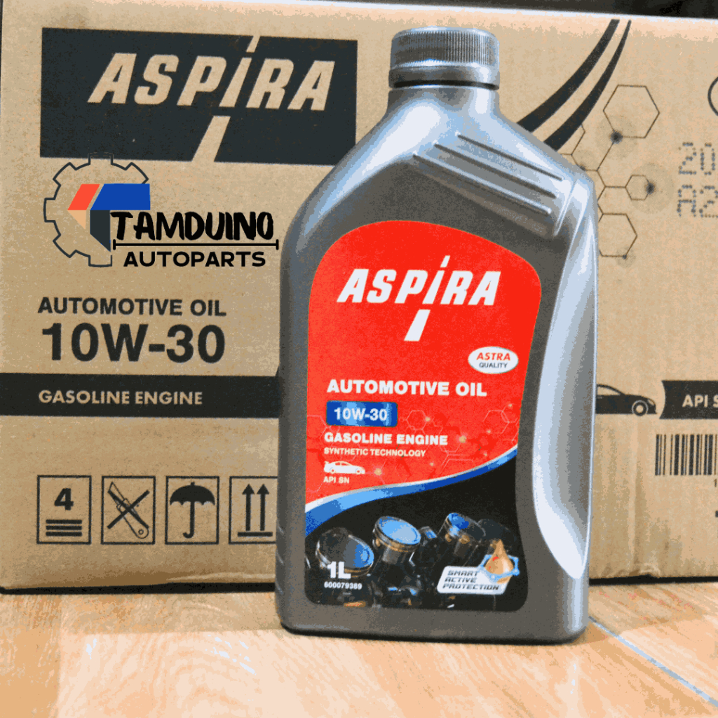 oli mesin mobil bensin aspira 10w-30 10w30 kemasan 1 liter produksi shell API SN