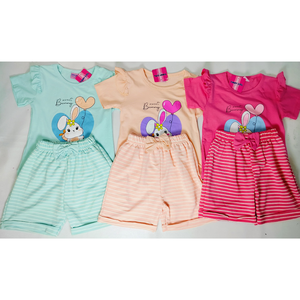 timmy girl/setelan celana pendek katun